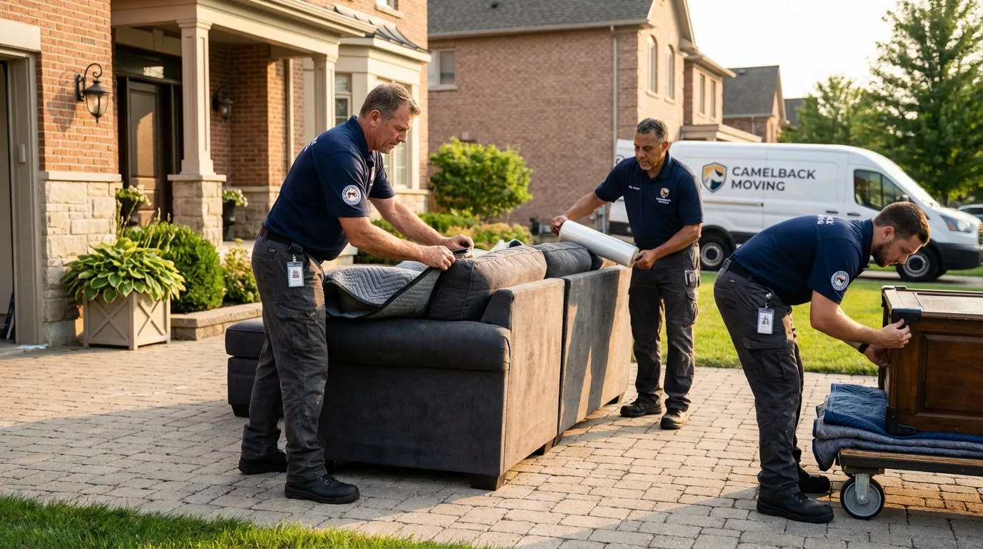 Large estate moving crew wrapping furniture in Springfield, VA